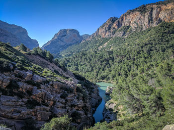 Scenic view of rocky mountains against sky