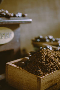 Close-up of coffee on table