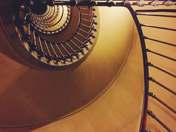 High angle view of spiral stairs