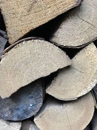 Full frame shot of logs in forest