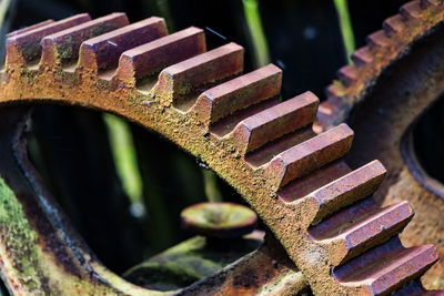 Close-up of rusty machine part