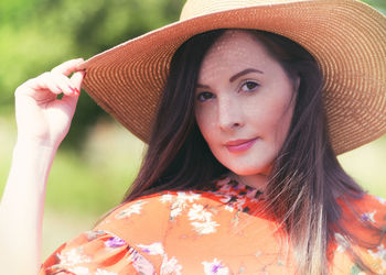 Close-up portrait of a beautiful young woman