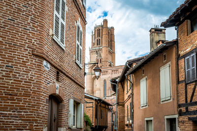 Low angle view of buildings against sky