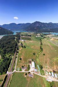 High angle view of landscape against sky