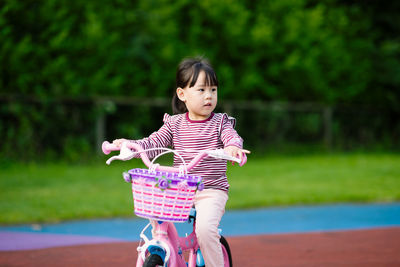 Portrait of a girl riding horse