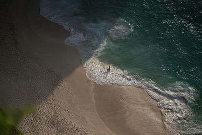 High angle view of beach