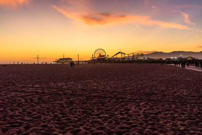 Scenic view of beach during sunset