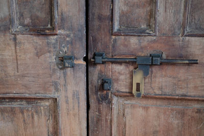 Close-up of closed door