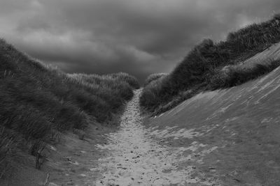 Scenic view of landscape against cloudy sky