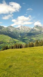Scenic view of field against sky