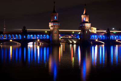 Illuminated city at night