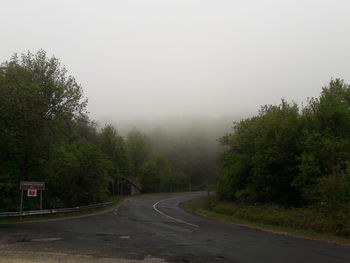 Road by trees against sky