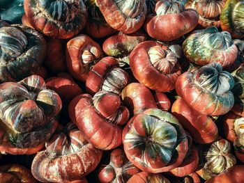 Full frame shot of pumpkins for sale at market