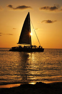 Scenic view of sea at sunset