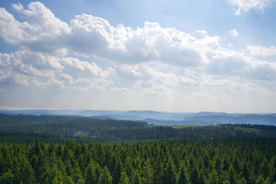 Scenic view of land against sky