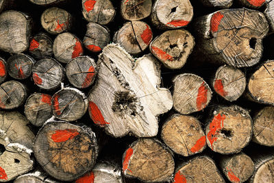 Full frame shot of logs