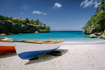 Scenic view of beach against sky