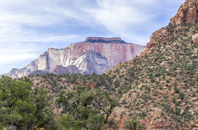 Scenic view of rocky mountains against sky