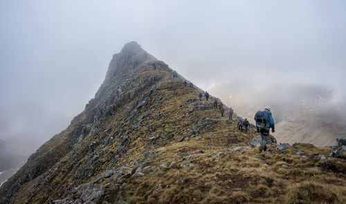 Uk, scotland, glencoe, trekking at sron na lairig