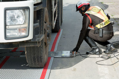 Man working on road