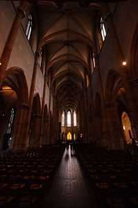 Interior of illuminated cathedral