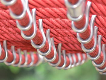 Close-up of rope bridge