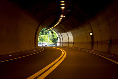 Empty road in tunnel