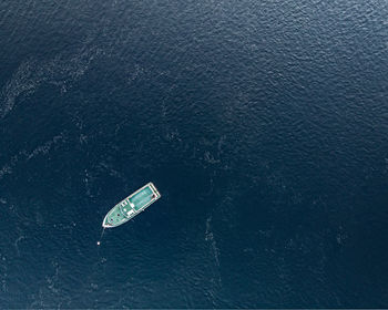 High angle view of boat in sea