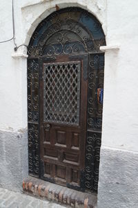 Close-up of door of building