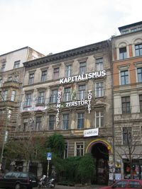 Low angle view of buildings in city