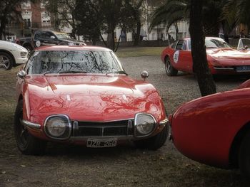 Vintage car on street in city