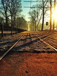 Surface level of railroad track