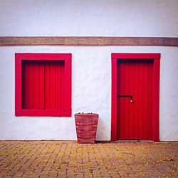 Close-up of red wall