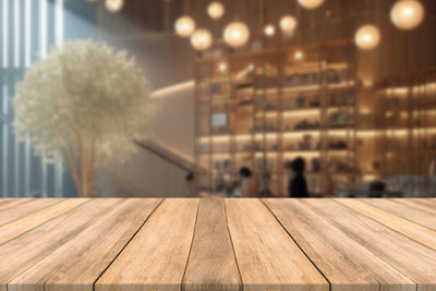Close-up of wooden table