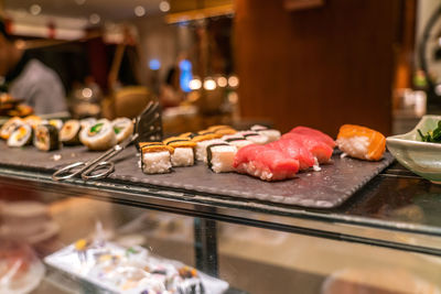 Close-up of food on table