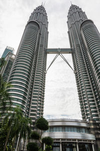 Low angle view of modern buildings against sky