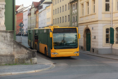 View of street and buildings in city