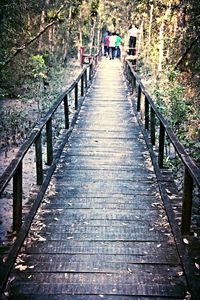 Footbridge in forest