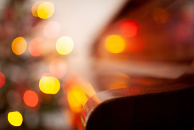 Defocused image of illuminated christmas lights