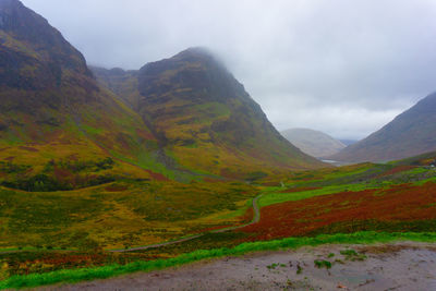 Scenic view of mountains against sky