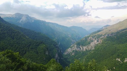 Scenic view of mountains against sky