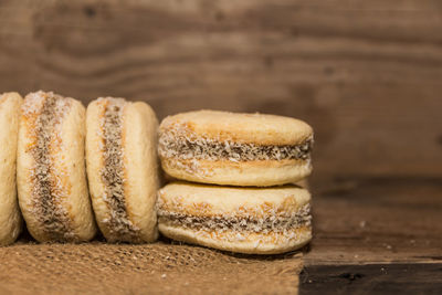 Close-up of cookies on table