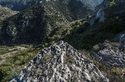 Scenic view of rocky mountains