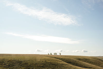 Scenic view of land against sky