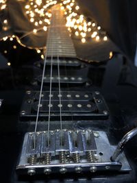 High angle view of guitar