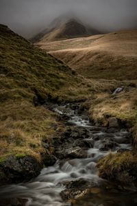 Scenic view of waterfall