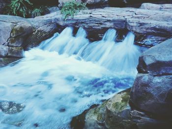 Scenic view of waterfall