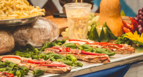 Close-up of food on table