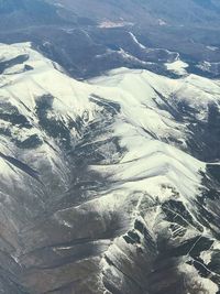 Aerial view of snowcapped mountains