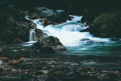 Scenic view of waterfall